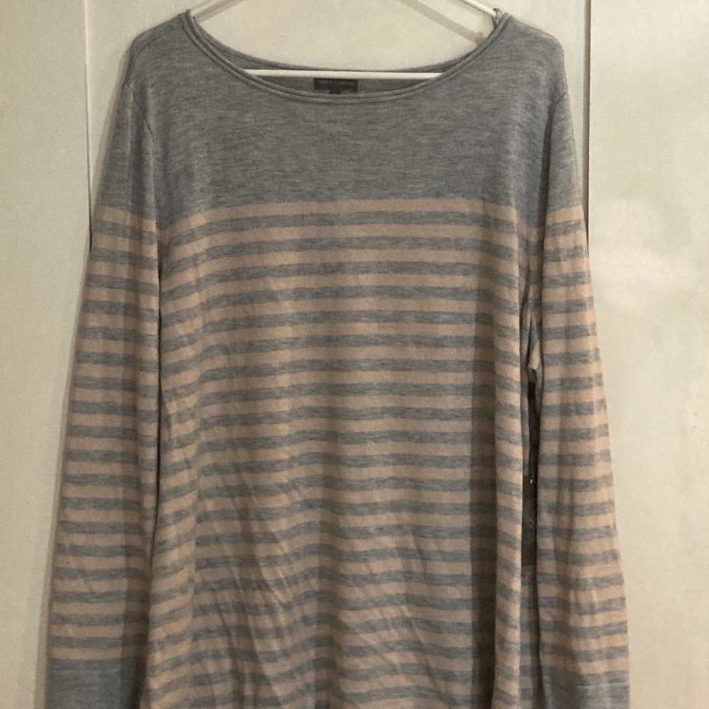Super Soft Grey & Pink Striped Sweater